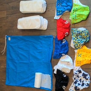 Baby cloth diapers with inserts and few accessories